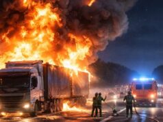 Camion in fiamme sull’A14, esplosioni e autostrada chiusa nei pressi di Mosciano Camion in fiamme sull'A14, esplosioni e autostrada chiusa nei pressi di Mosciano