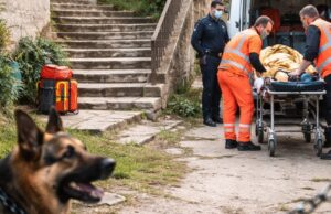 Donna di 42 anni gravemente ferita dopo attacco di un cane e caduta da una scalinata Donna di 42 anni gravemente ferita dopo attacco di un cane e caduta da una scalinata