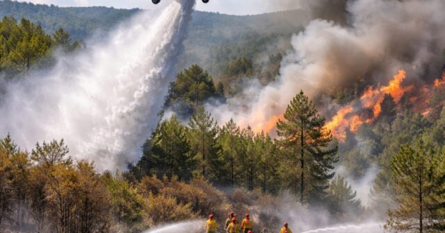 Incendio tra Cellino Attanasio e Cermignano domato con 14 lanci dell'elicottero