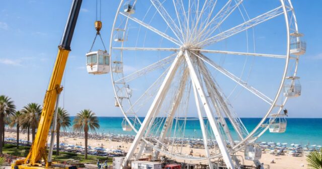 Inizia l'installazione della ruota panoramica in piazza del Mare a Giulianova Inizia l'installazione della ruota panoramica in piazza del Mare a Giulianova