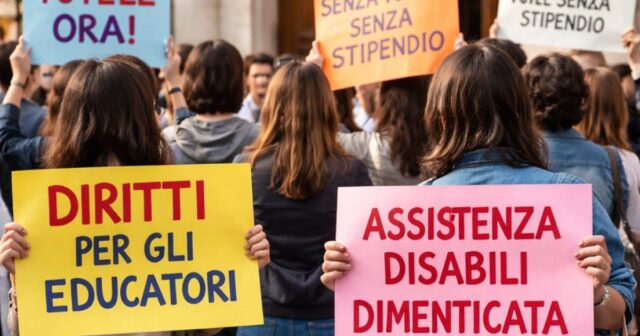 Protesta delle assistenti educative a Teramo: «Siamo gli invisibili della scuola» Protesta delle assistenti educative a Teramo: «Siamo gli invisibili della scuola»