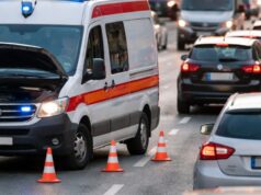 Traffico bloccato su via Po a causa di un’ambulanza in panne Traffico bloccato su via Po a causa di un'ambulanza in panne