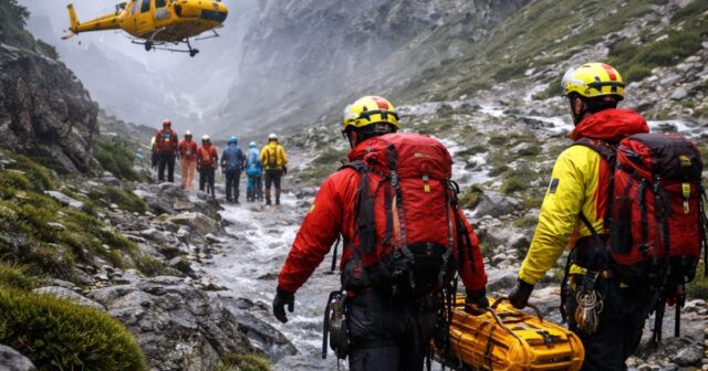 Cinque escursionisti soccorsi sul Gran Sasso dopo un violento temporale Cinque escursionisti soccorsi sul Gran Sasso dopo un violento temporale
