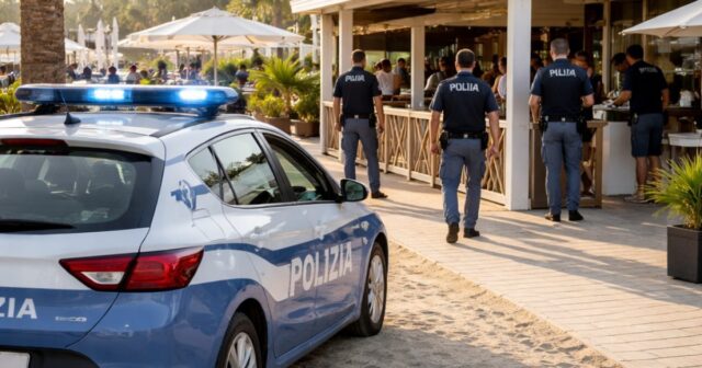 Controlli della Polizia su stabilimenti balneari di Alba Adriatica Controlli della Polizia su stabilimenti balneari di Alba Adriatica
