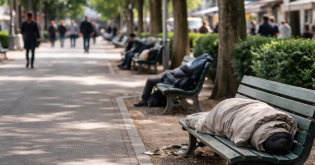 Due persone trovate a dormire sulle panchine ai Tigli di Teramo Due persone trovate a dormire sulle panchine ai Tigli di Teramo