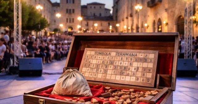 Enrico Melozzi riceve la Tombola Teramana in un evento a Teramo Enrico Melozzi riceve la Tombola Teramana in un evento a Teramo