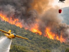 Incendio a Villa Ripa: fiamme su un fronte di un chilometro, in azione elicottero e Canadair Incendio a Villa Ripa: fiamme su un fronte di un chilometro, in azione elicottero e Canadair