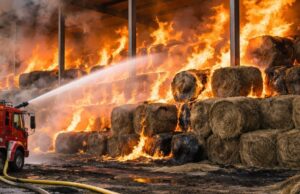 Incendio in un deposito di rotoballe a Cavatassi, intervento dei Vigili del Fuoco Incendio in un deposito di rotoballe a Cavatassi, intervento dei Vigili del Fuoco