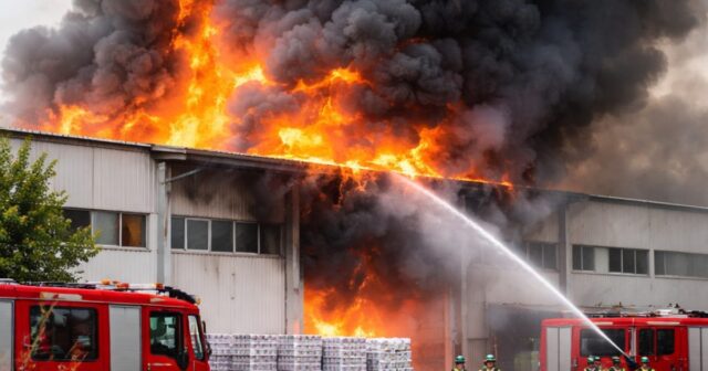 Incendio nel magazzino di un'azienda dolciaria a Colledara Incendio nel magazzino di un'azienda dolciaria a Colledara
