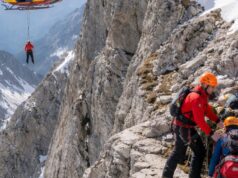 Intervento di soccorso sul Pizzo Intermesoli dopo un incidente tra alpinisti Intervento di soccorso sul Pizzo Intermesoli dopo un incidente tra alpinisti