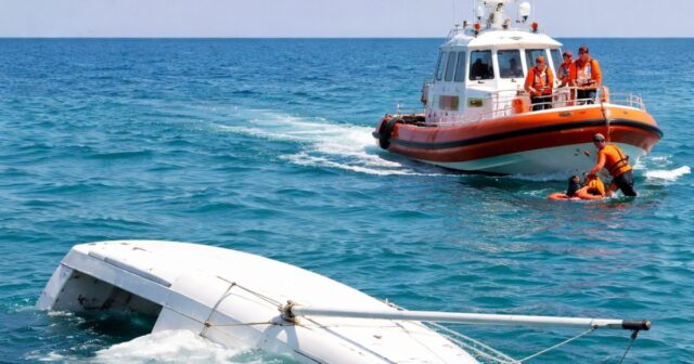 Salvataggio di un velista in difficoltà al largo di Pineto