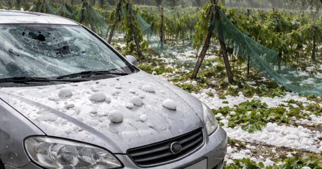 Violenta grandinata colpisce la provincia di Teramo, ingenti danni a coltivazioni e veicoli