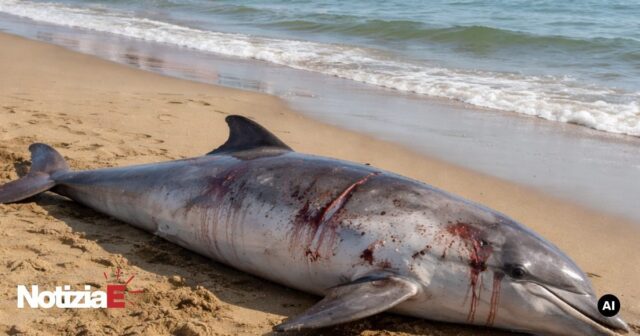 Delfino trovato morto sulla spiaggia di Pineto