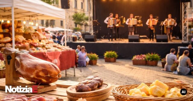 Inaugurata la 57ª Sagra del Prosciutto Abruzzese e Festival dell'Organetto Ddù Botte Inaugurata la 57ª Sagra del Prosciutto Abruzzese e Festival dell'Organetto Ddù Botte