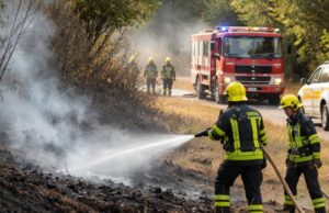 Incendio a Collecaruno: intervento dei Vigili del Fuoco e Protezione Civile Incendio a Collecaruno: intervento dei Vigili del Fuoco e Protezione Civile