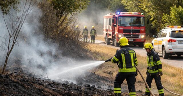 Incendio a Collecaruno: intervento dei Vigili del Fuoco e Protezione Civile