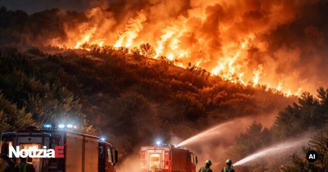 Incendio notturno tra Appignano e Montefino, in azione i Vigili del Fuoco Incendio notturno tra Appignano e Montefino, in azione i Vigili del Fuoco