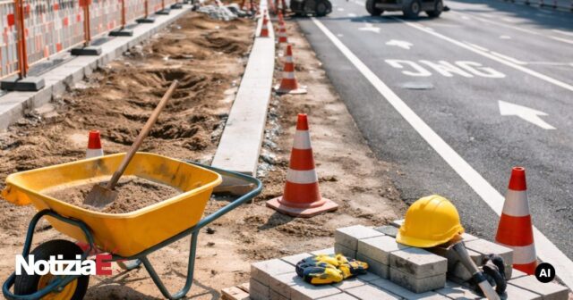 Inizio dei lavori per la ciclovia in via Roma Inizio dei lavori per la ciclovia in via Roma