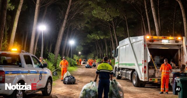 Pulizia notturna delle aree verdi ad Alba Adriatica con il supporto di Protezione Civile e Poliservice Pulizia notturna delle aree verdi ad Alba Adriatica con il supporto di Protezione Civile e Poliservice
