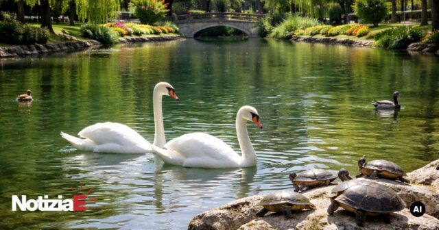 Ritorna l'acqua nel laghetto della Villa Comunale, sollievo per gli animali Ritorna l'acqua nel laghetto della Villa Comunale, sollievo per gli animali