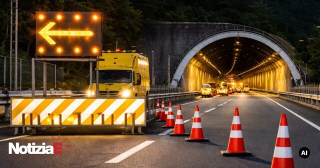 Chiusura notturna dell'autostrada A24 per ispezioni nella galleria del Gran Sasso
